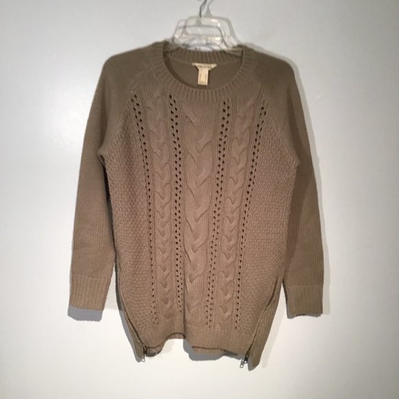 Cabin Fever Cable Knit Crew Neck Sweater with Zipper Accents Size M - Picture 8 of 10